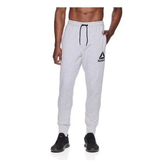 Reebok Men Pull-On Jogger Pants 3XL Gray Tapered Slim Pockets Ankle Drawstring - Picture 2 of 6